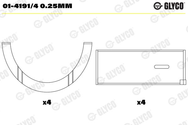 Шатунный подшипник GLYCO 0141914025MM
