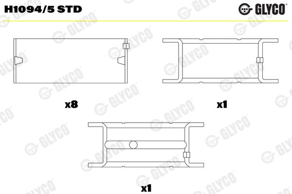 Подшипник коленвала GLYCO H10945STD