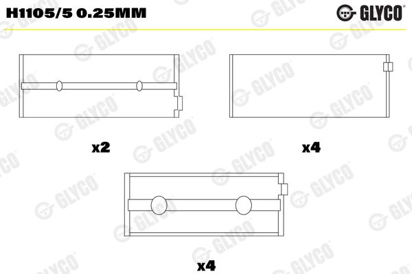 Подшипник коленвала GLYCO H11055025MM