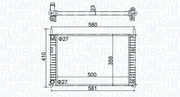 Радиатор, охлаждение двигателя MAGNETI MARELLI 350213152700