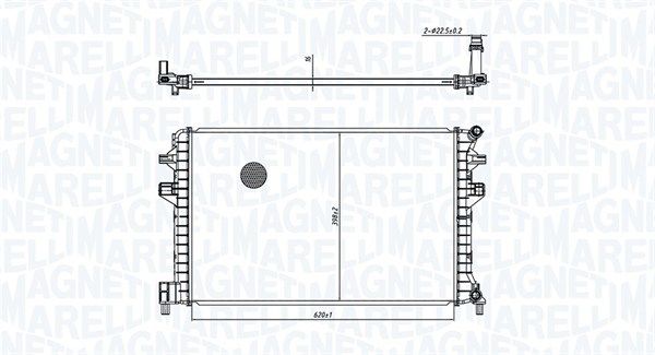 Радиатор, охлаждение двигателя MAGNETI MARELLI 350213166300