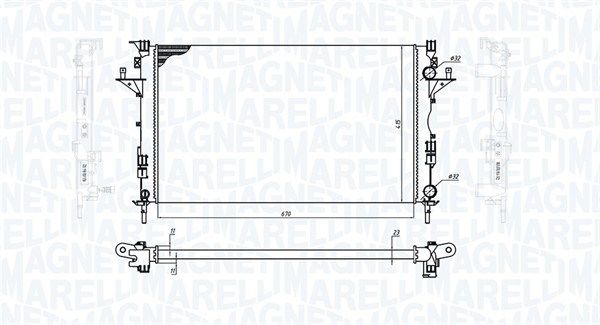 Радиатор, охлаждение двигателя MAGNETI MARELLI 350213171900
