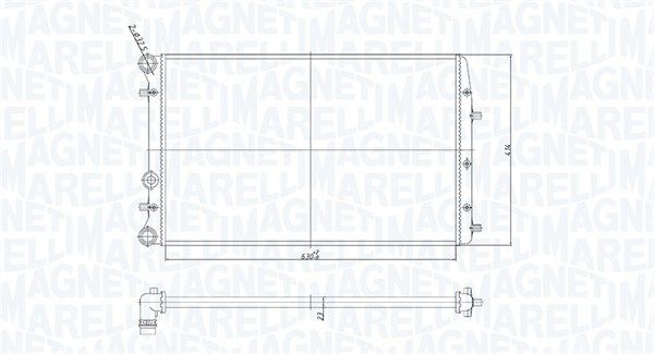 Радиатор, охлаждение двигателя MAGNETI MARELLI 350213841000