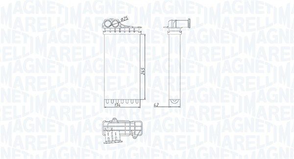 Теплообменник, отопление салона MAGNETI MARELLI 350218436000