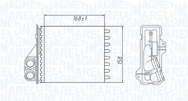 Теплообменник, отопление салона MAGNETI MARELLI 350218479000