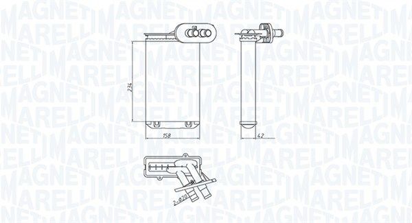 Теплообменник, отопление салона MAGNETI MARELLI 350218494000