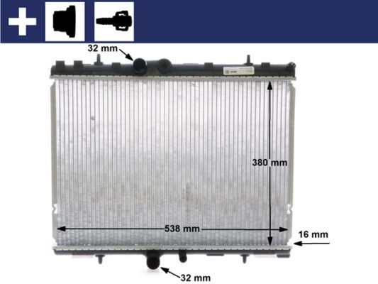 Радиатор, охлаждение двигателя MAHLE CR1501000S