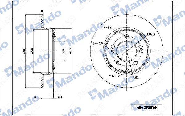 Тормозной диск MANDO MBC030055