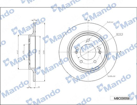 Тормозной диск MANDO MBC030056