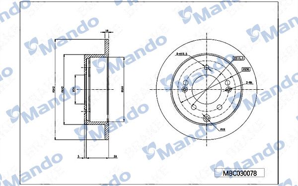Тормозной диск MANDO MBC030078
