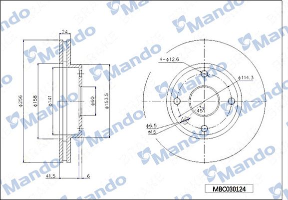Тормозной диск MANDO MBC030124