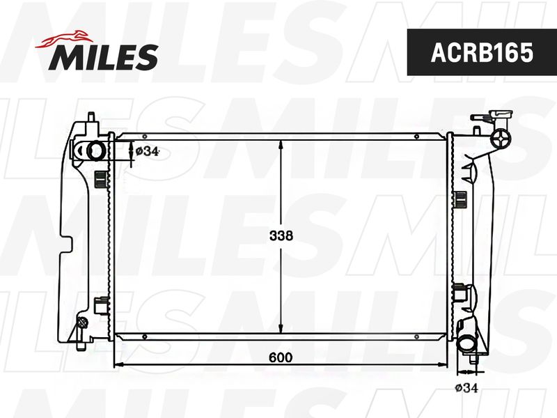 Радиатор, охлаждение двигателя MILES ACRB165