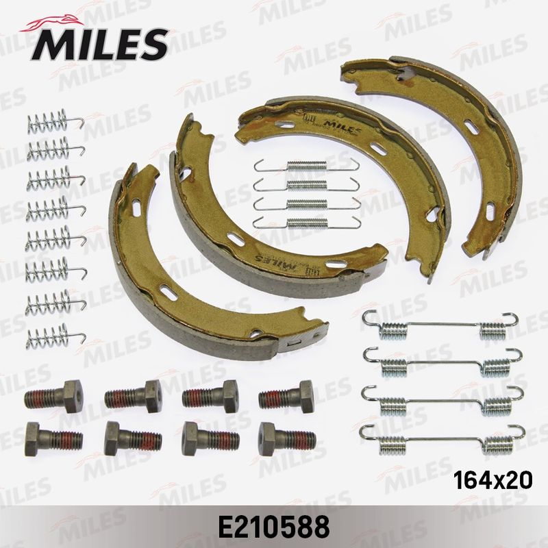 Комплект тормозных колодок, стояночная тормозная система MILES E210588