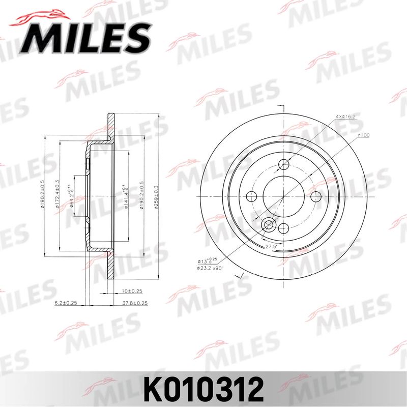 Тормозной диск MILES K010312
