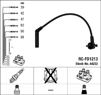 Комплект проводов зажигания NGK 44222