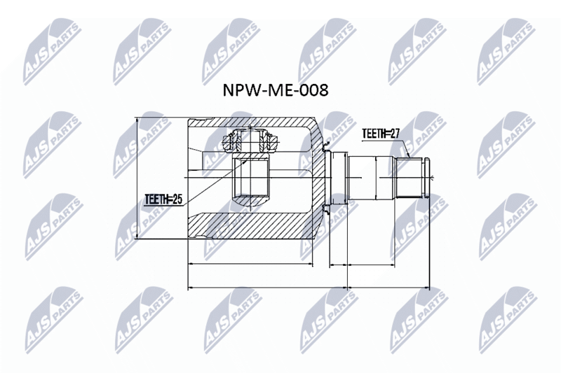 Шарнирный комплект, приводной вал NTY NPWME008