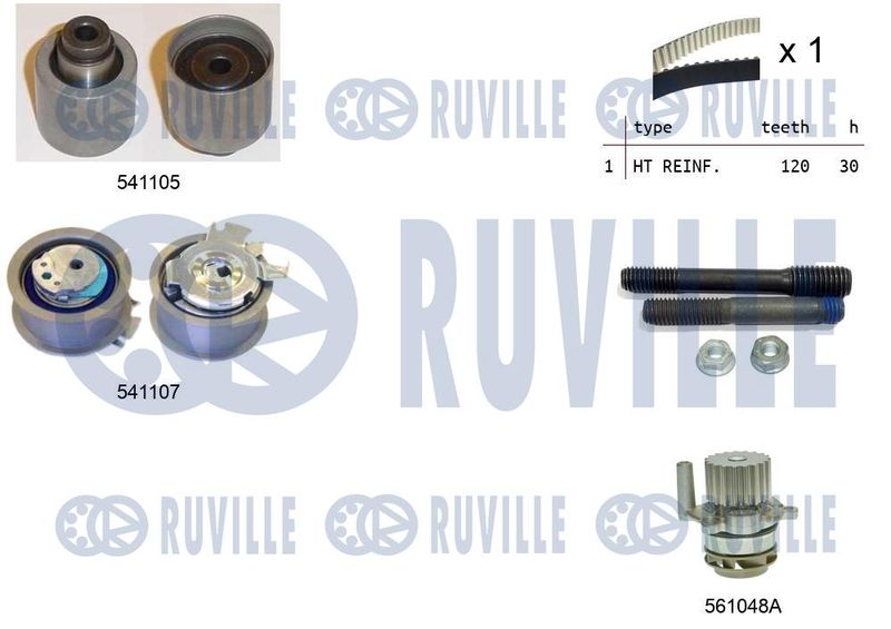 Водяной насос + комплект зубчатого ремня RUVILLE 5500611