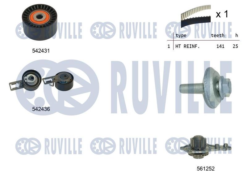 Водяной насос + комплект зубчатого ремня RUVILLE 5503681