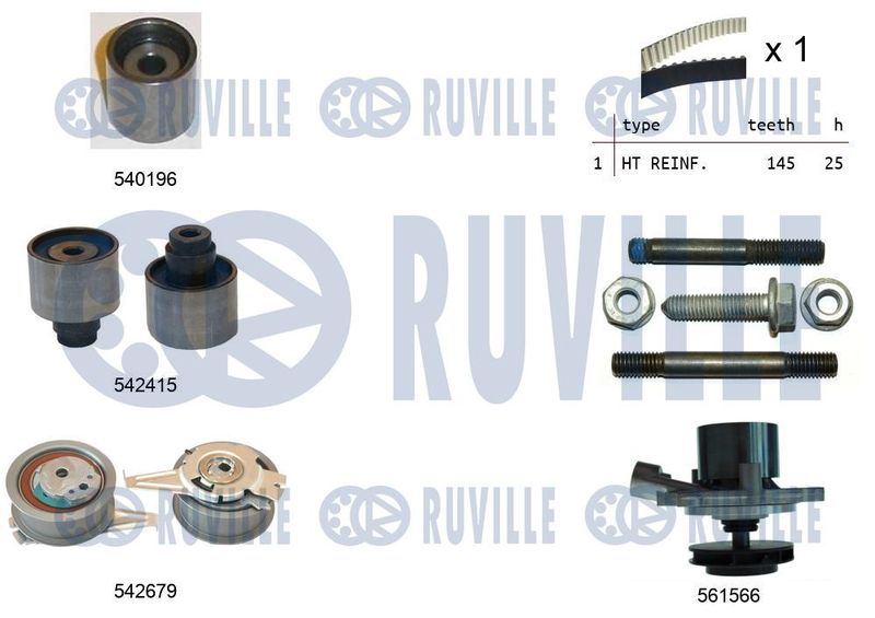 Водяной насос + комплект зубчатого ремня RUVILLE 5503761