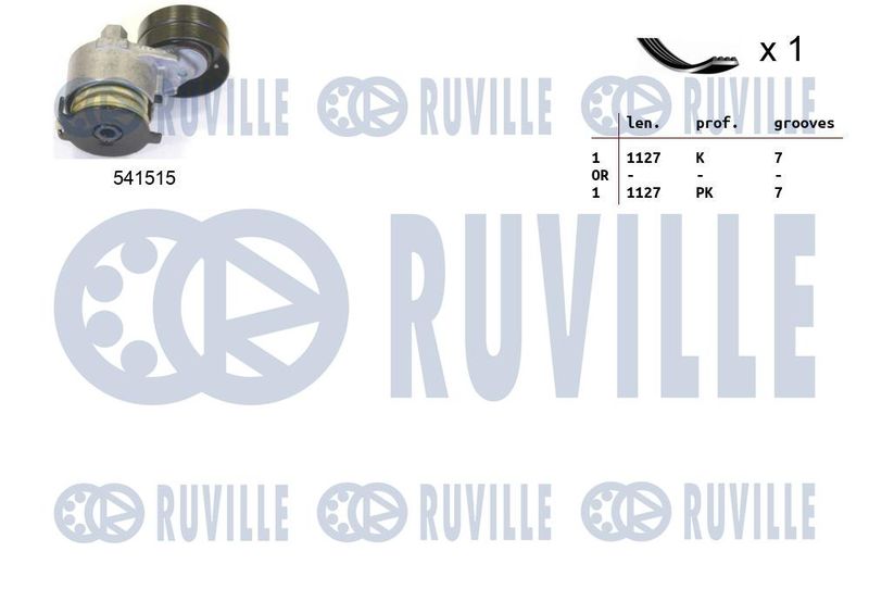 Поликлиновой ременный комплект RUVILLE 570081