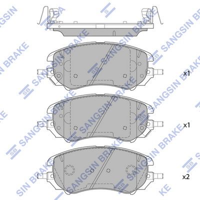 Комплект тормозных колодок, дисковый тормоз SANGSIN SP2543A