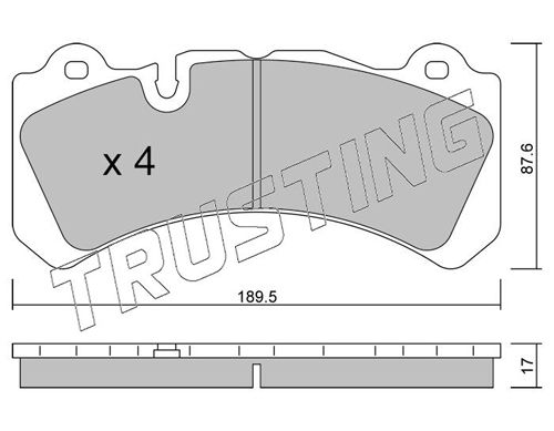 Комплект тормозных колодок, дисковый тормоз TRUSTING 13280