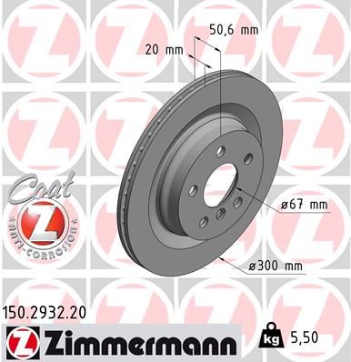 Тормозной диск ZIMMERMANN 150293220