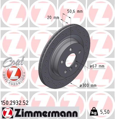 Тормозной диск ZIMMERMANN 150293252