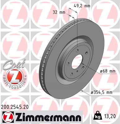 Тормозной диск ZIMMERMANN 200254520