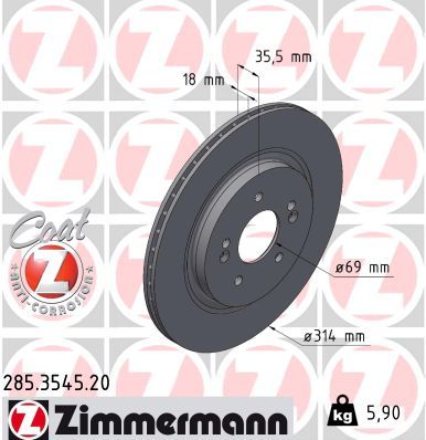 Тормозной диск ZIMMERMANN 285354520