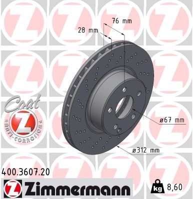 Тормозной диск ZIMMERMANN 400360720