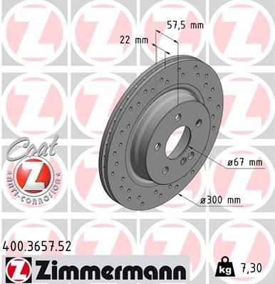 Тормозной диск ZIMMERMANN 400365752