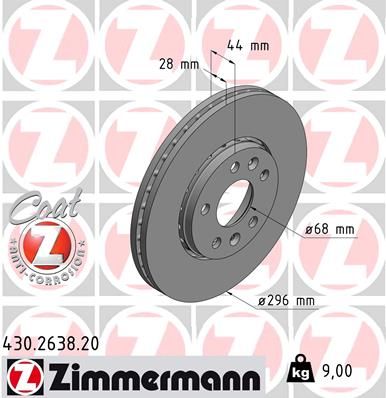 Тормозной диск ZIMMERMANN 430263820