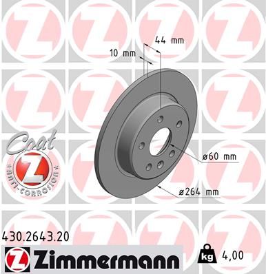 Тормозной диск ZIMMERMANN 430264320