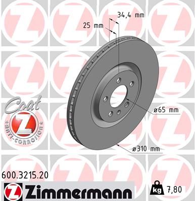 Тормозной диск ZIMMERMANN 600321520