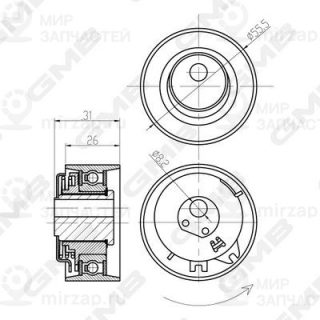 Натяжной ролик ремня ГРМ GMB GTB0480