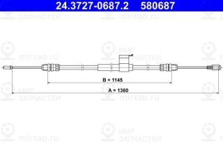 Трос стояночного тормоза ATE 24372706872