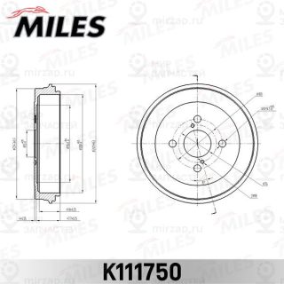 Тормозной барабан MILES K111750