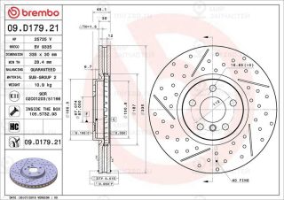 Тормозной диск BREMBO 09D17921