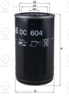 Фильтр масляный MAHLE OC604