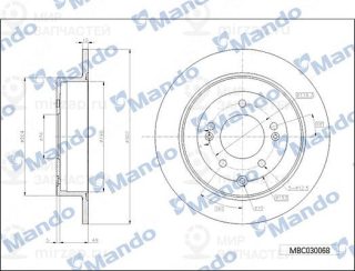Тормозной диск MANDO MBC030068