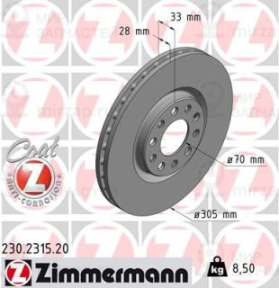 Тормозной диск ZIMMERMANN 230231520