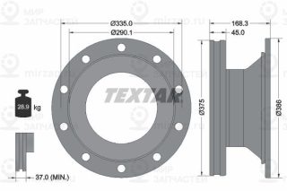 Тормозной диск TEXTAR 93308800