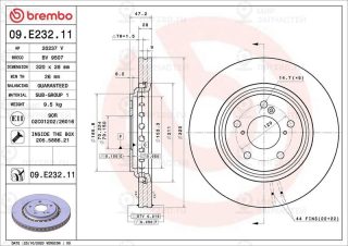 Тормозной диск BREMBO 09E23211