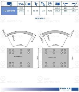 Запчасть FOMAR FO209200