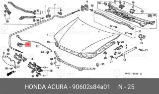 Запчасть HONDA 90602S84A01