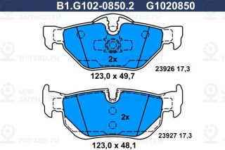 Комплект тормозных колодок (дисковый тормоз) GALFER B1G10208502