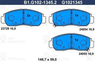 Комплект тормозных колодок (дисковый тормоз) GALFER B1G10213452