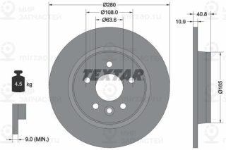 Тормозной диск TEXTAR 92255603