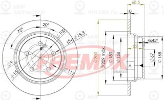 Тормозной диск FREMAX BD0413